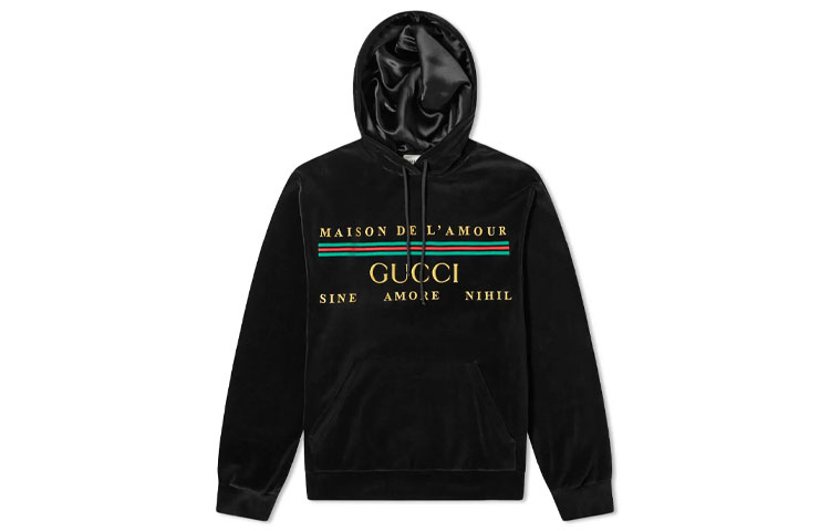 Gucci Black Hoodie with Letter Print 595530-XJBTC-1082