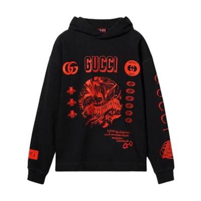 Gucci Black Hoodie with Logo Print 784414-XJGQR-1043