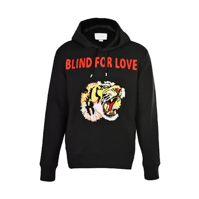 Gucci Black Hoodie with Tiger Head Embroidery Letters 454585-X5K91-1096