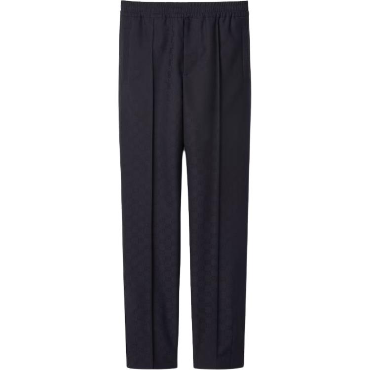 Gucci Black Jacquard Elastic Straight-Leg Pants 791166-ZAORH-4036