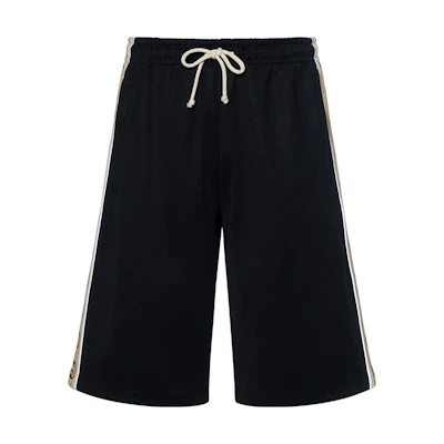 Gucci Black Knit Logo Tape Drawstring Casual Shorts 604150-XJBZ8-1082