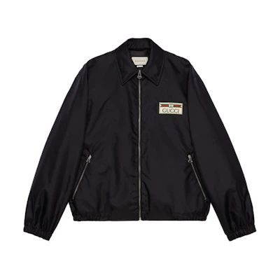 Gucci Black Letter Collar Zip-Up Jacket 654024-ZAGPW-1043