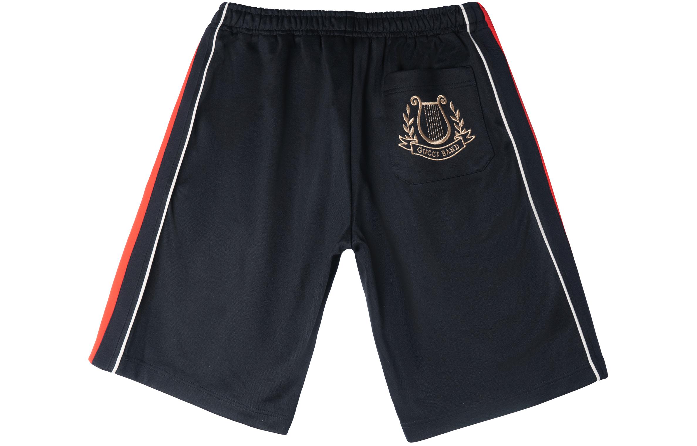 Gucci Black Logo Embroidered Elastic Waist Casual Shorts 575766-XJBBE-1410