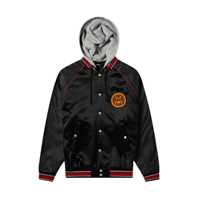 Gucci Black Logo Embroidered Short Hooded Jacket 568554-ZABX0-1043