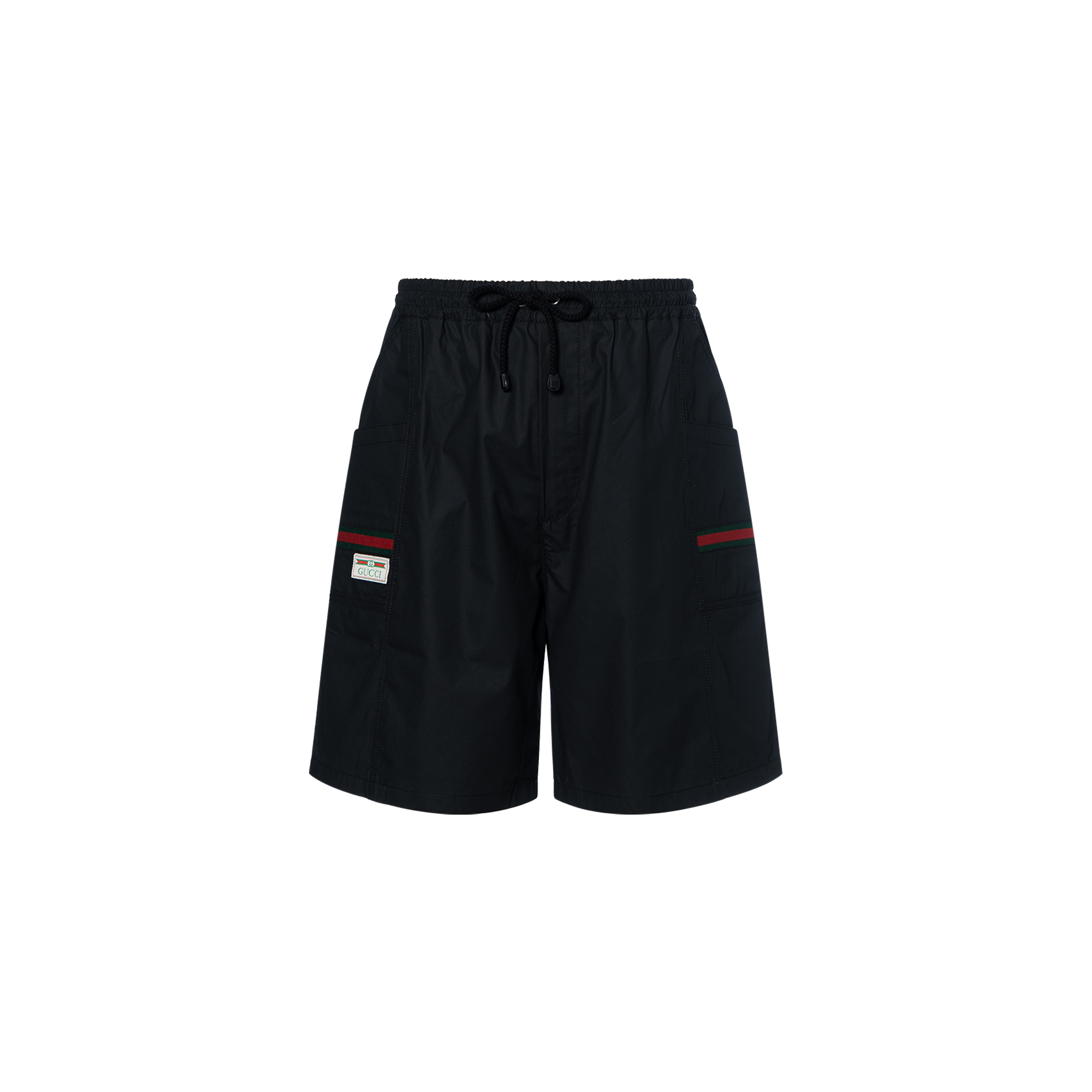 Gucci Black Logo Label Coated Loose Straight Casual Shorts 604172-XDBCH-1043