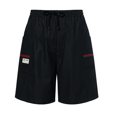 Gucci Black Logo Label Coated Loose Straight Casual Shorts 604172-XDBCH-1043