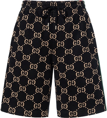 Gucci Black Logo Print Casual Straight-Leg Shorts 698429-XJEEI-1030 Buy Gucci Black Logo Print Casual Straight-Leg Shorts 698429-XJEEI-1030