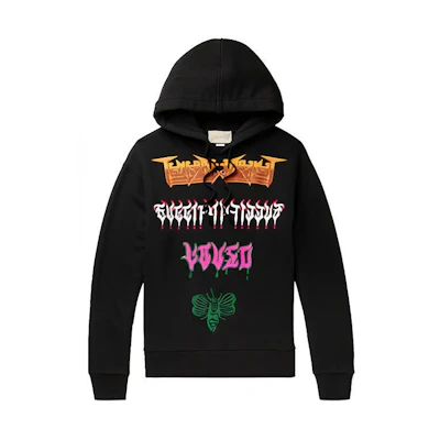 GUCCI Black Logo Print Colorblock Long Sleeve Sweatshirt 475374 XJAKM 1082
