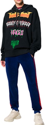 GUCCI Black Logo Print Colorblock Long Sleeve Sweatshirt 475374 XJAKM 1082 Purchase GUCCI Black Logo Print Colorblock Long Sleeve Sweatshirt 475374 XJAKM 1082