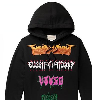 GUCCI Black Logo Print Colorblock Long Sleeve Sweatshirt 475374 XJAKM 1082 Details for GUCCI Black Logo Print Colorblock Long Sleeve Sweatshirt 475374 XJAKM 1082