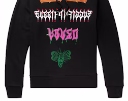 Sizing GUCCI Black Logo Print Colorblock Long Sleeve Sweatshirt 475374 XJAKM 1082