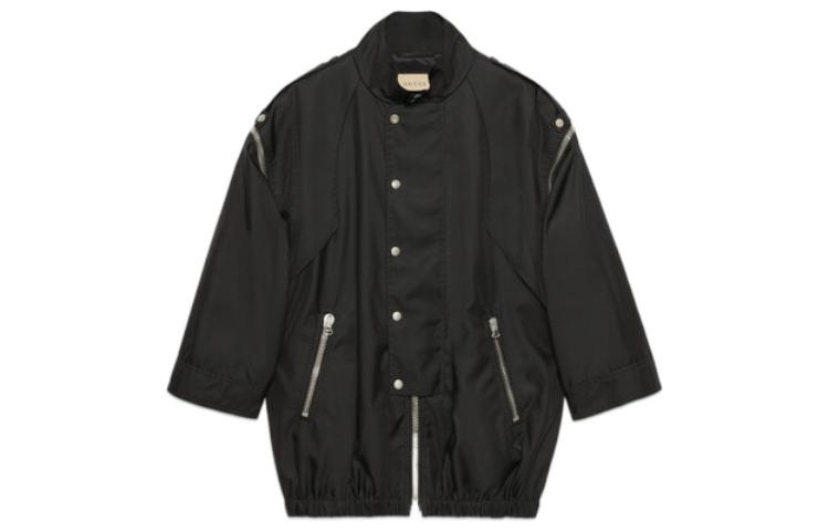 Gucci Black Logo Print Detachable Sleeve Jacket 714759-ZAHLW-1043