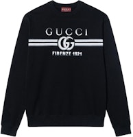 Gucci Black Logo Print Striped Crewneck Sweatshirt 784413-XJGKQ-1152 Gucci Black Logo Print Striped Crewneck Sweatshirt 784413-XJGKQ-1152