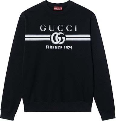 古驰黑色条纹标志印花圆领卫衣 784413-XJGKQ-1152 Buy 古驰黑色条纹标志印花圆领卫衣 784413-XJGKQ-1152