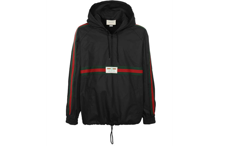 Gucci Black Logo Tag Drawstring Hooded Jacket 594861-XDBCH-1043