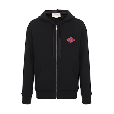 Gucci Black Logo Zip-Up Hooded Jacket 519681 X9V49 1286