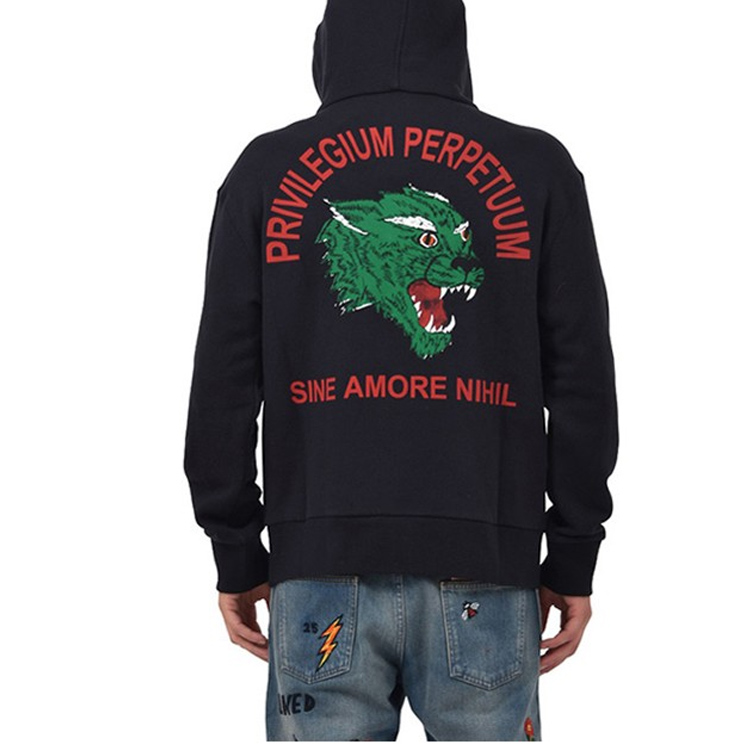 Shop Gucci Black Logo Zip-Up Hooded Jacket 519681 X9V49 1286