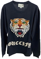 Gucci Black Long Sleeve Crewneck Tee with Logo Print 476330-X9I33-1082 Gucci Black Long Sleeve Crewneck Tee with Logo Print 476330-X9I33-1082