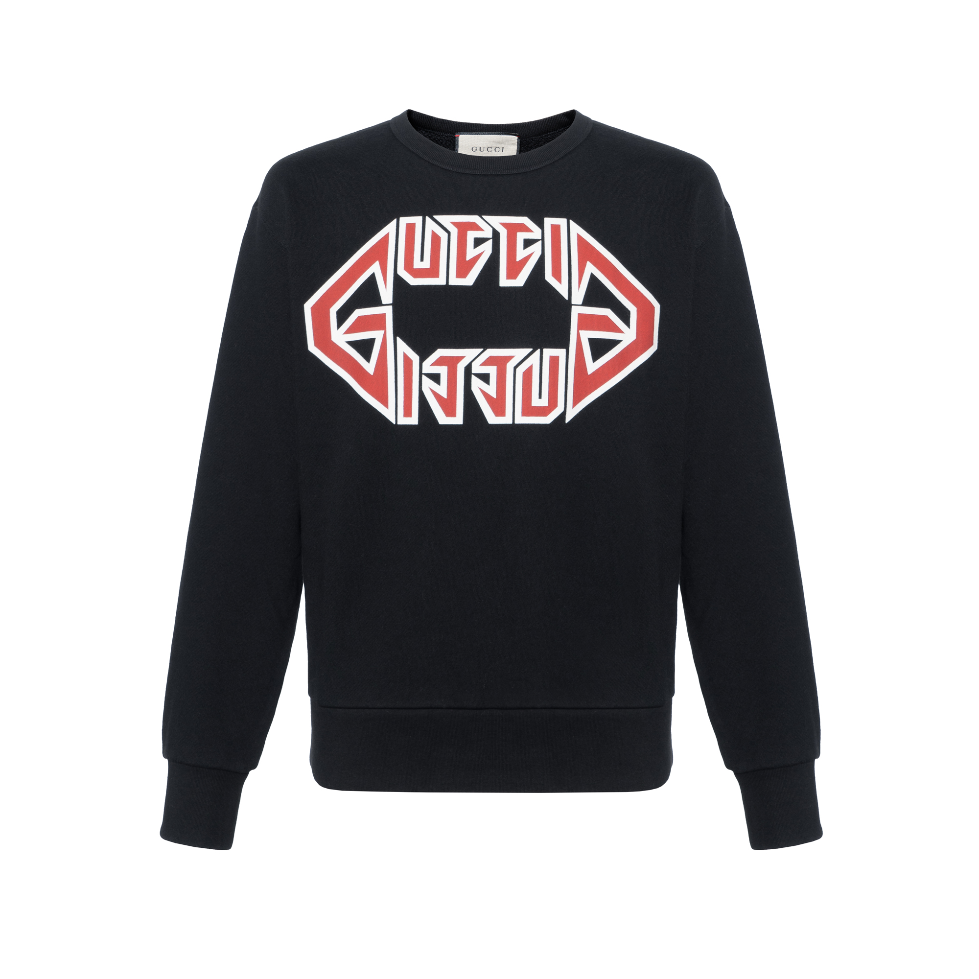 GUCCI Black Loose-Fit Long Sleeve T-Shirt with Logo Print 475532-XJAK2-1880