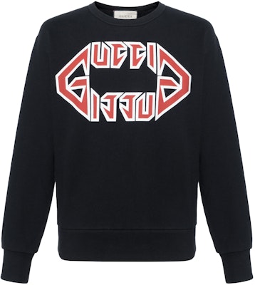 古驰黑色宽松版长袖T恤带标志印花 475532-XJAK2-1880 Buy 古驰黑色宽松版长袖T恤带标志印花 475532-XJAK2-1880