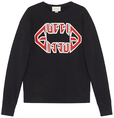 古驰黑色宽松版长袖T恤带标志印花 475532-XJAK2-1880 Order 古驰黑色宽松版长袖T恤带标志印花 475532-XJAK2-1880