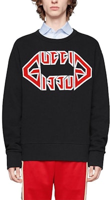 古驰黑色宽松版长袖T恤带标志印花 475532-XJAK2-1880 Lookbook 古驰黑色宽松版长袖T恤带标志印花 475532-XJAK2-1880