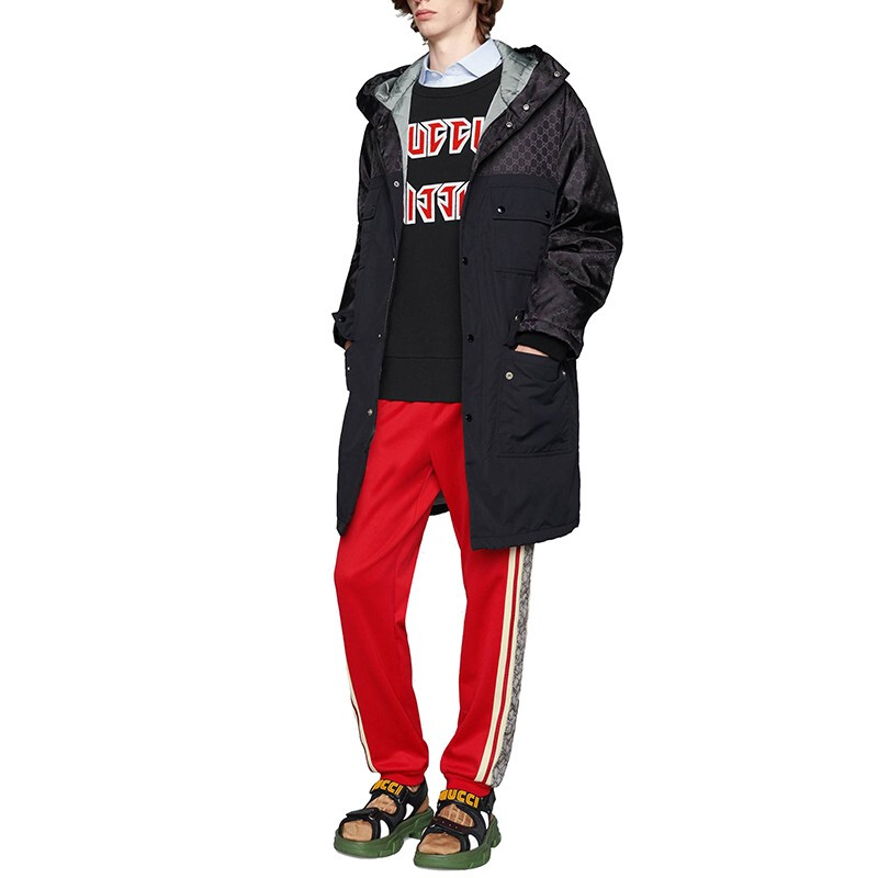 Purchase 古驰黑色宽松版长袖T恤带标志印花 475532-XJAK2-1880