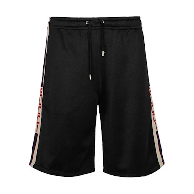 GUCCI Black Loose Fit Letter Print Drawstring Casual Shorts for Men 475355-X5U11-1014