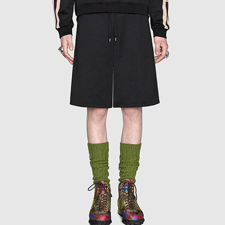 GUCCI Black Loose Fit Letter Print Drawstring Casual Shorts for Men 475355-X5U11-1014 圖 4
