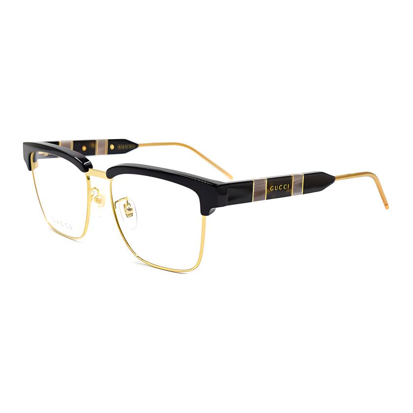 GUCCI Black Metal Optical Eyeglass Frames with GG Logo for Men (Asian Fit). GG0605O-001
