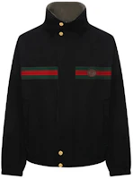 Gucci Black Nylon-Blend Double-Sided Jacket with Logo Embroidery 639277-Z8AJT-1043 Gucci Black Nylon-Blend Double-Sided Jacket with Logo Embroidery 639277-Z8AJT-1043