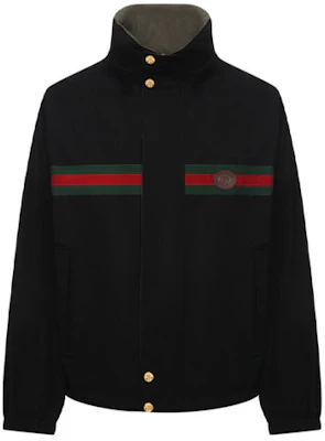 Gucci Jaket Nylon Hitam Dua Sisi dengan Sulaman Logo. 639277-Z8AJT-1043 Buy Gucci Jaket Nylon Hitam Dua Sisi dengan Sulaman Logo. 639277-Z8AJT-1043