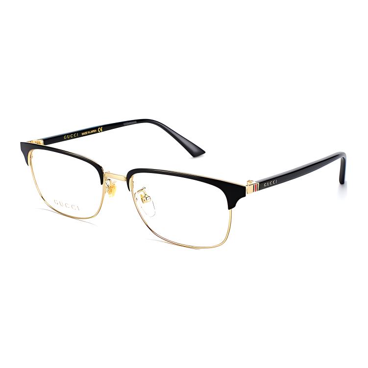 GUCCI Black Oval Optical Frame Glasses with Prescription Option GG0131O-001