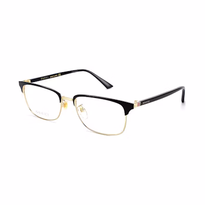GUCCI Black Oval Optical Frame Glasses with Prescription Option GG0131O-001