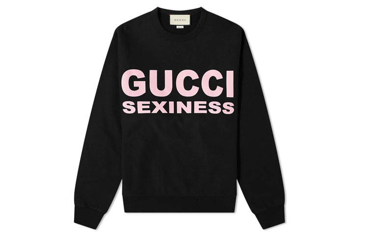 Gucci Black Oversized Pullover Sweatshirt with Sexiness Letter Print 563972-XJCK2-1024