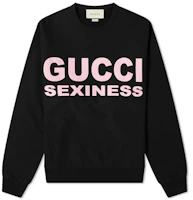 Gucci Black Oversized Pullover Sweatshirt with Sexiness Letter Print 563972-XJCK2-1024 Gucci Black Oversized Pullover Sweatshirt with Sexiness Letter Print 563972-XJCK2-1024