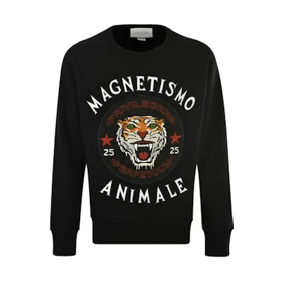 Gucci Black Pullover Hoodie with Tiger Print Design 497253-9T49-1082
