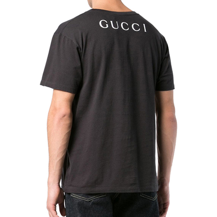 GUCCI Black Round Neck Printed T-Shirt 493117 XJAKE 1142 圖 5
