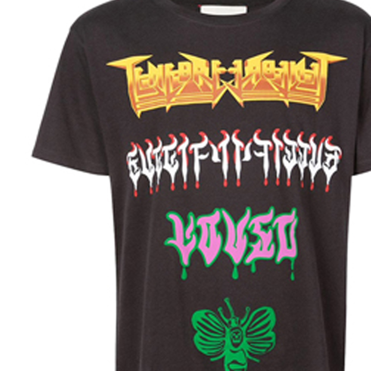 GUCCI Black Round Neck Printed T-Shirt 493117 XJAKE 1142 圖 6