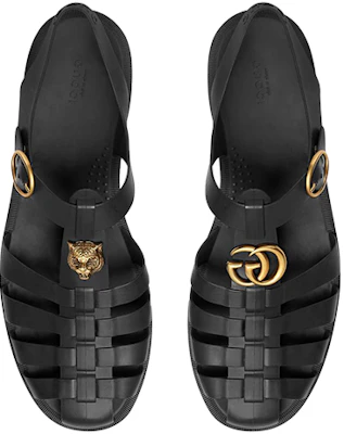 Sandal Gesper Karet Gucci 'Hitam' 463463-J8700-1000 Lookbook Sandal Gesper Karet Gucci 'Hitam' 463463-J8700-1000