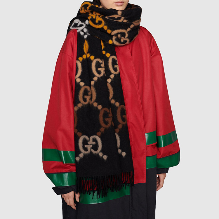 GUCCI Black Scarf with Multicolor GG Print. 675876-3G200-1064 圖 4