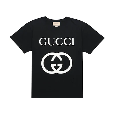 Gucci Black Short Sleeve T-Shirt with Logo Print 493117-X3Q35-1289
