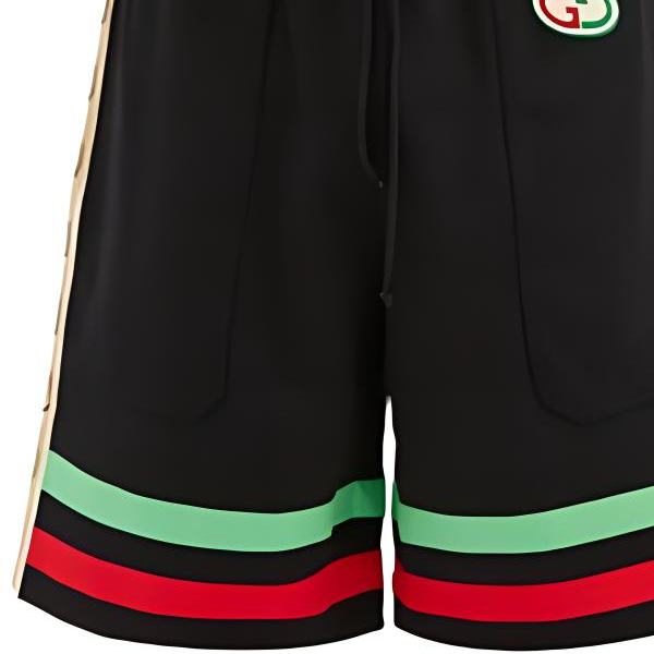 GUCCI Black Shorts with Side GG Stripe Trim 625344-XJCNQ-1082 圖 6