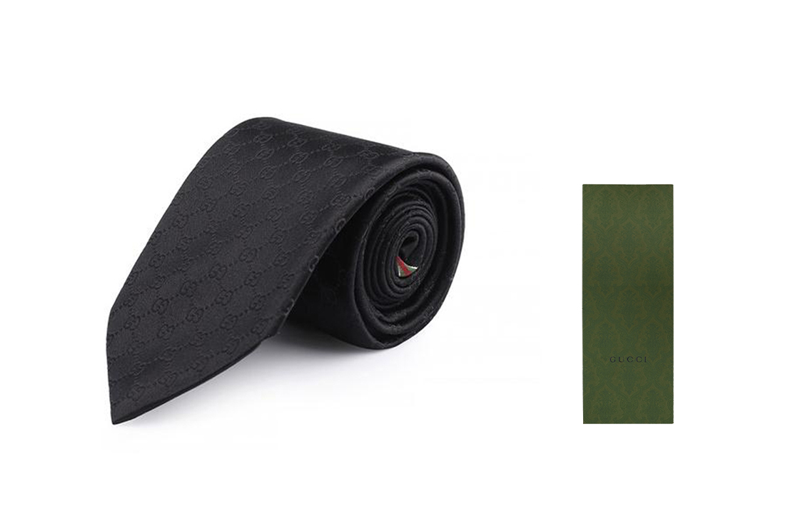 GUCCI Black Silk Tie for Men 456520-4B002-1000 圖 11