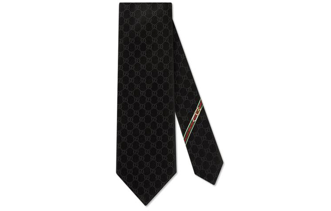 GUCCI Black Silk Tie for Men 456520-4B002-1000 圖 3