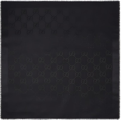 GUCCI黑色纯色印花Logo围巾男女通用 6636713GC431000 Buy GUCCI黑色纯色印花Logo围巾男女通用 6636713GC431000