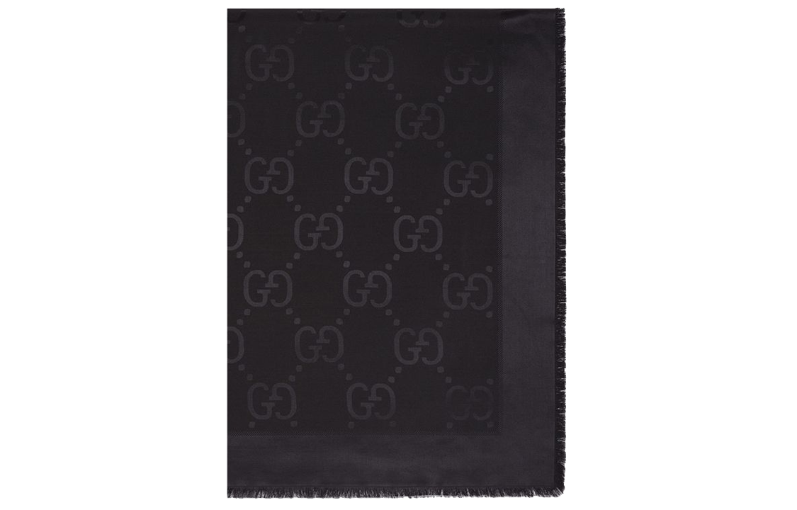Order GUCCI黑色纯色印花Logo围巾男女通用 6636713GC431000