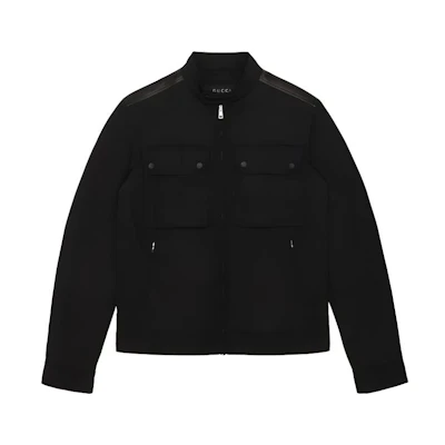 Gucci Black Solid Color Zip Pocket Casual Jacket Long Sleeve Coat 368539-Z4154-1000