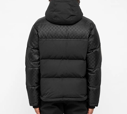 GUCCI 黑色素面提花連帽羽絨外套 553281-Z4218-1000 Purchase GUCCI 黑色素面提花連帽羽絨外套 553281-Z4218-1000