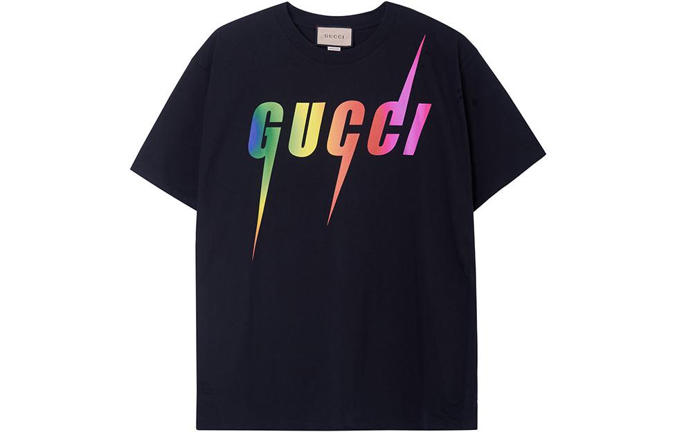 Gucci Black SS23 Logo Print Crewneck Short Sleeve T-Shirt 616036-XJFF9-1152